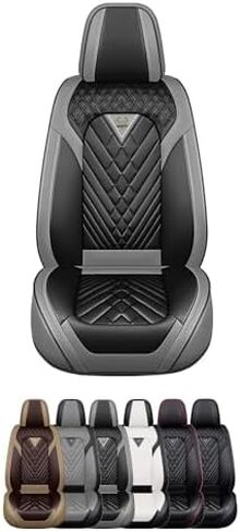 أغطية مقاعد السيارة مناسبة لسيارة Infiniti G37 2008-2013، غطاء مقعد مريح غير قابل للانزلاق متوافق مع وسادة هوائية، أغطية مقاعد جلدية مقاومة للماء (قياسية 5 مقاعد، أسود أبيض) in Kuwait