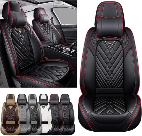 أغطية مقاعد السيارة مناسبة لسيارة Infiniti G37 2008-2013، غطاء مقعد مريح غير قابل للانزلاق متوافق مع وسادة هوائية، أغطية مقاعد جلدية مقاومة للماء (قياسية 5 مقاعد، أسود أبيض) in Kuwait