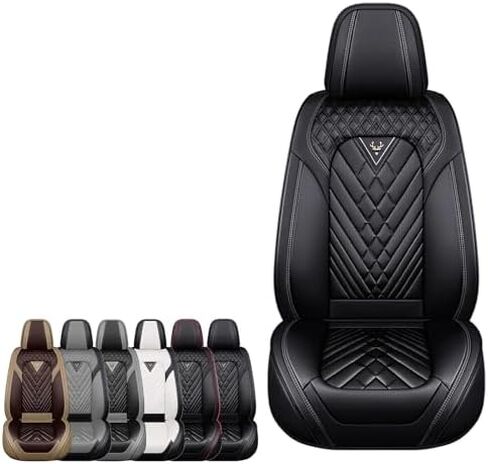 أغطية مقاعد السيارة مناسبة لسيارة Infiniti G37 2008-2013، غطاء مقعد مريح غير قابل للانزلاق متوافق مع وسادة هوائية، أغطية مقاعد جلدية مقاومة للماء (قياسية 5 مقاعد، أسود أبيض) in Kuwait