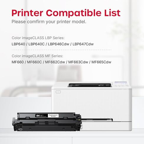 Compatible 075 Toner Cartridge Combo Pack Replacement for Canon 075 075H Toner Cartridges Works with Canon Color imageCLASS LBP646Cdw LBP647Cdw MF662Cdw MF663Cdw MF665Cdw LBP640 MF660 Printers(4 Pack) in Kuwait
