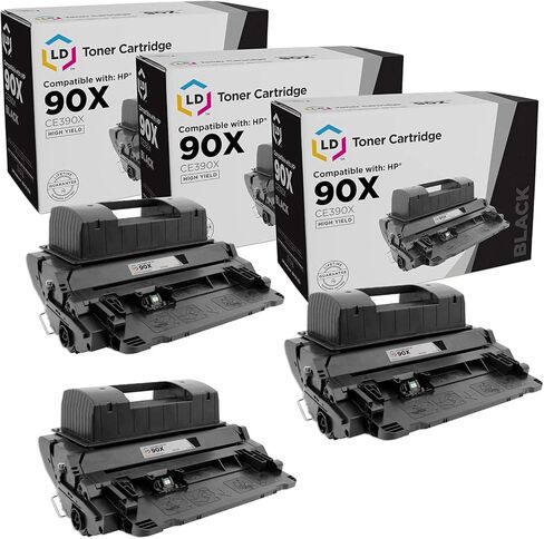 بدائل خرطوشة الحبر المتوافقة مع منتجات LD لـ HP 90X 90 X CE390X عالية الإنتاجية (أسود، 3 عبوات) لـ LaserJet Enterprise 600 M602dn، 600 M602x، 600 M603dn، 600 M603n، 600 M603xh، M4555f، M4555h in Saudi Arabia