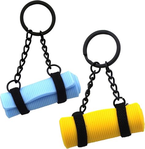 2Pieces Mini Yoga Mat Keychain Bag Charm| Gym Bag Accessory | Pendant Key Chain for Women Yoga Lovers Novelty Gift in Kuwait