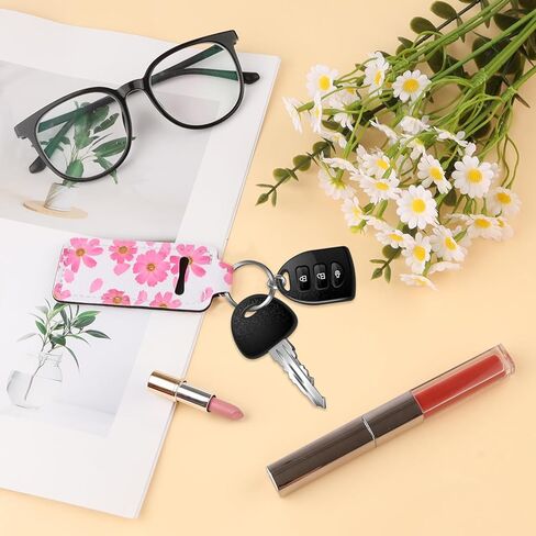 5Pcs Floral Lip Balm Holder Keychain, Cute Cottagecore Spring Fresh Lip Gloss Sleeve Pouch for Women, Bulk Assorted Lipstick Holder Keychain Backpack Purse Accessories (5 Floral Designs) in Kuwait
