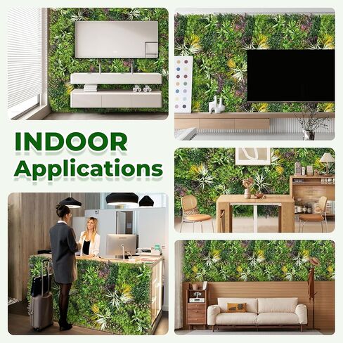 Artificial Grass Wall Panels: 20''x20''(12PCS) Boxwood Hedge Panels, UV-Anti Privacy Fence Screen, Fake Greenery Backdrop for Indoor Outdoor Garden, Party, Wedding Decor in Saudi Arabia