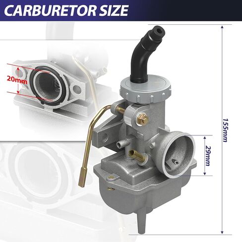 PZ20 Carburetor Kit for Tao tao Coolster 125cc 110cc 90cc 70cc 50cc Kazuma Baja Chinese ATV Quad 4 Wheeler SunL NST Roketa Loncin Lifan XR80 CRF70 4 Stroke Go Kart Pit Dirt Bike Parts in Kuwait