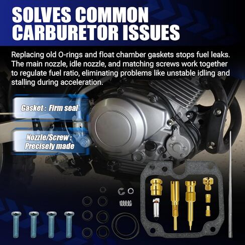 26-1312 Carburetor Rebuild Kit – Fits Yamaha TTR125 Series: TTR125 (2000-2003), TTR125E (2003-2005, Drum Brake), TTR125L (2000-2005, Disc Brake) – Carburetor Repair Set in Kuwait