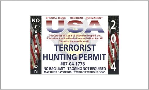 USA Terrorist Permit Decal Vinyl Bumper Sticker 5" in Kuwait