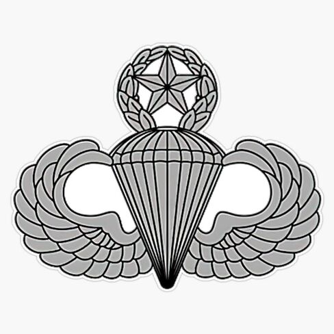 LAD Studio US Army Jumpmaster Badge - Airborne Wings Master Parachutist Sticker Bumper Sticker Vinyl Decal 5"" in Kuwait