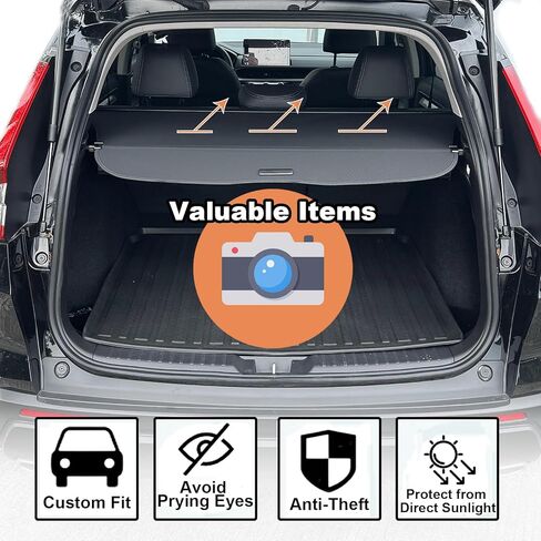 غطاء الحمولة لملحقات فولفو XC90 2025 2024 2023 2022-2016، غطاء صندوق السيارة قابل للسحب من الجلد منظم حماية الأمان غطاء تونيو لملحقات فولفو XC90 in Kuwait