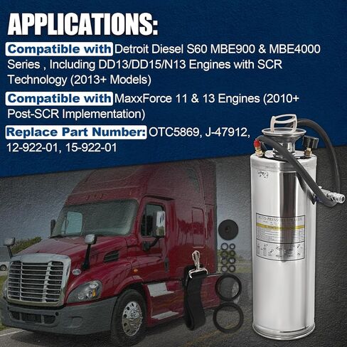 Upgraded J-47912 Fuel System Priming Pump w/Shoulder Strap Compatible with Detroit Diesel S60 DD13 DD15 N13 MBE900 and MBE4000 Alternative# J-47912 OTC5869 12-922-01 15-922-01 in Kuwait
