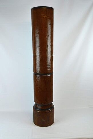 WorldBazzar خشب منحوت يدويًا بطول 40 بوصة عمود تيكي الطوطم منحوت بتصميم شجرة النخيل بني، أسود، أصفر، أبيض، أحمر in Kuwait