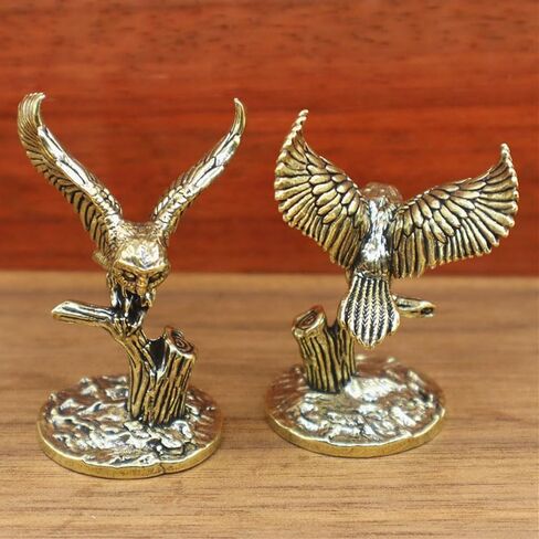 2pc Vintage Brass Owl Figurine - Movie Themed Decorative Statue for Living Room & Home Office in Kuwait