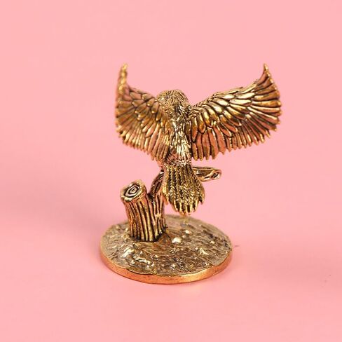 2pc Vintage Brass Owl Figurine - Movie Themed Decorative Statue for Living Room & Home Office in Kuwait