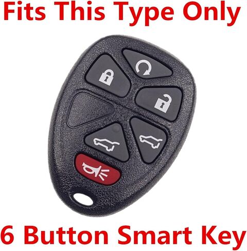 Key Fob لـ Tahoe Suburban Yukon: غطاء مفتاح Fob ذو 6 أزرار مناسب لـ 2007 إلى 2014 Chevy Tahoe Surburban GMC Yukon Yukon XL Yukon Denali استبدال غطاء حافظة التحكم عن بعد | الأبيض مفتاح فوب شل مع سلسلة المفاتيح in Kuwait
