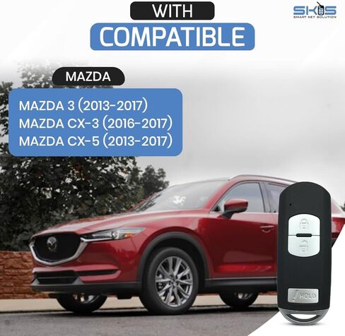 Key Fob Shell Case Replacement Fits for Mazda 3 5 CX3 CX5 CX7 CX9 2012-2020 Keyless Entry Remote Control 3 Button Pad Key Cover in Kuwait