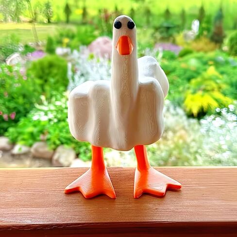 YWHWXB Funny Middle Finger Resin Garden Statue,Weird Middle Duck Statue Home Decor,Cute Duck Craft Decoration Sculpture for Home,Patio,Lawn,Yard,Office,Outdoor Decorations,Ideal Garden Gifts in Kuwait