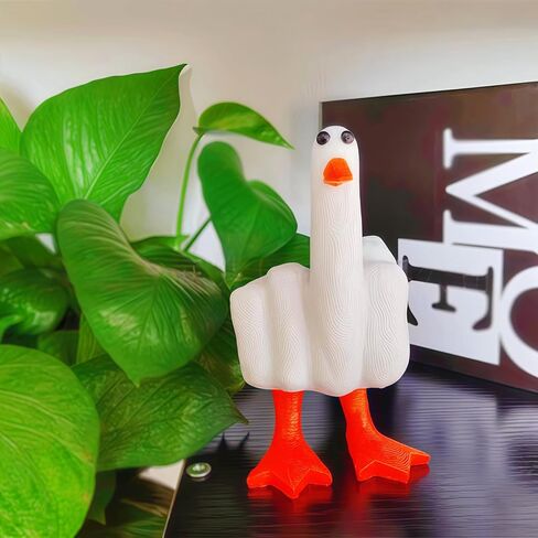 YWHWXB Funny Middle Finger Resin Garden Statue,Weird Middle Duck Statue Home Decor,Cute Duck Craft Decoration Sculpture for Home,Patio,Lawn,Yard,Office,Outdoor Decorations,Ideal Garden Gifts in Kuwait