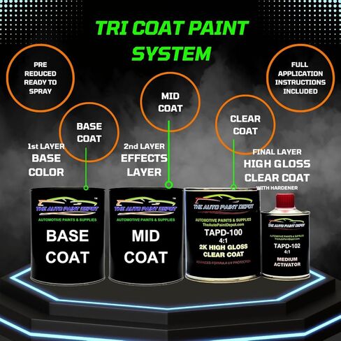 Auto Paint Depot Touch Up Paint for Toyota-Blizzard Pearl Tricoat 070 (All Years, All Models) One Pint with Clear Coat in Kuwait