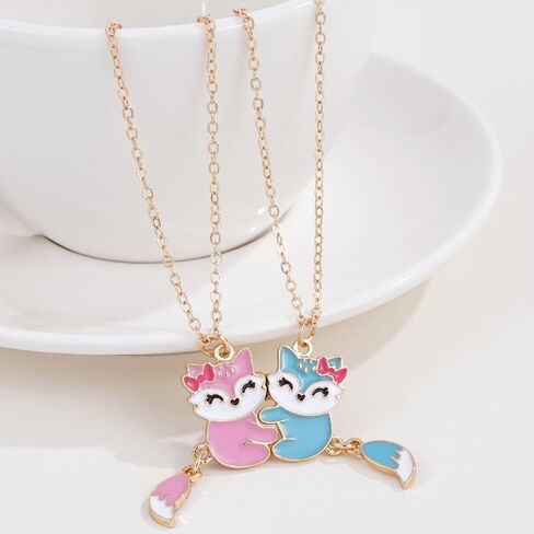 Best Friends Matching Necklace for 2, Bunny Rabbit Pendant BFF Jewelry Friendship Birthday Gift in Saudi Arabia