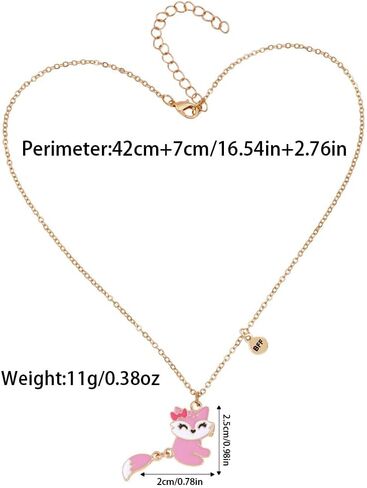 Best Friends Matching Necklace for 2, Bunny Rabbit Pendant BFF Jewelry Friendship Birthday Gift in Saudi Arabia