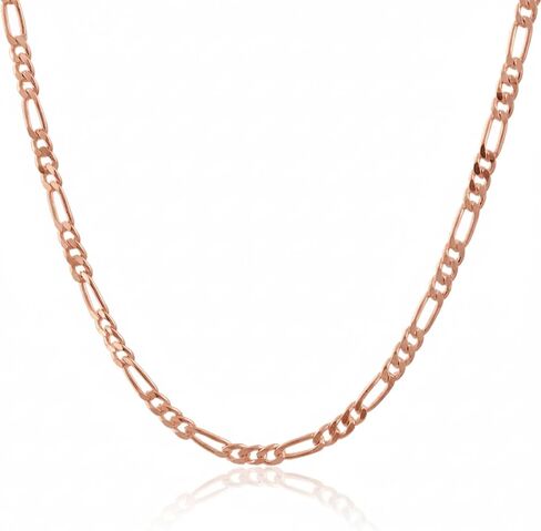 Pure Copper Figaro Chain Necklace for Women & Men, Solid Copper Statement Jewelry Set Gift for Women & Men (16-26 Inch) in Kuwait