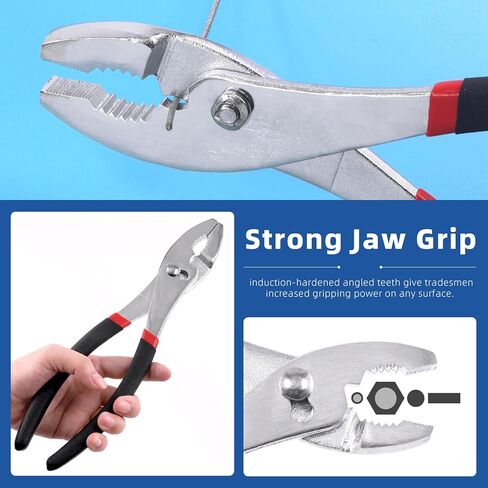 Glarks 6 Inch 8 Inch 10 Inch Slip Joint Pliers, Chrome Vanadium Steel Body with Non-Slip Handle and Rivet Joint Assembly in Saudi Arabia