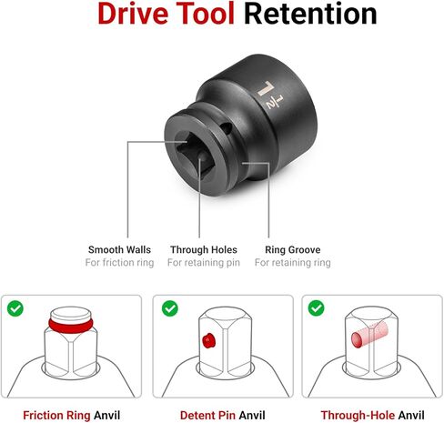 TEKTON 1/4 بوصة مجموعة مقابس الصدمات الضحلة والعميقة ذات 12 نقطة مع حافظة، 61 قطعة (5/32-11/16 بوصة، 4-17 ملم) | SID90406 in Kuwait