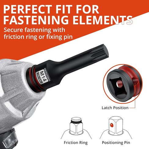 مجموعة مقابس GETLITOOL 6 قطع Impact XZN Bit، M14 M16 M18 1/2" Drive CR-MO مجموعة مقابس لقمة مربعة ثلاثية لإصلاح السيارات والميكانيكية، والصيانة الميكانيكية، وأدوات هدية للرجال in Kuwait