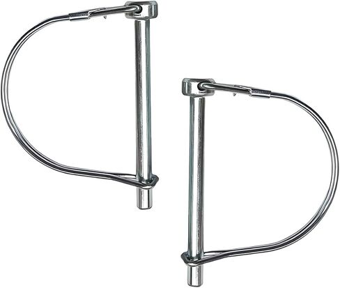 Trailer Coupler Pin 1/4" x 3.2" - Trailer Hitch Pin Carbon Steel Safety Coupler Locking Pins Clip - Round Loop Wire Lock Pin for Trailers Hitches Farm & Lawn Equipment Towing Use (2PCS) in Kuwait