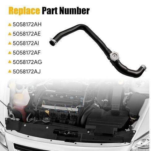 Upper Radiator Coolant Hose with Cap Fit for Jeep Compass Patriot Dodge Caliber 2007-2017 1.8L 2.0L 2.4L Replace # 5058172AH 5058172AE 5058172AI 5058172AF 5058172AG 5058172AJ in Kuwait