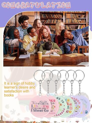 36 Pcs Book Lover Gifts Bookish Keychains Book Club Gifts Acrylic Book Lovers Keychains Bookish Gift for Readers Book Club Party Favors Accessories Birthday Gifts for Women in Kuwait