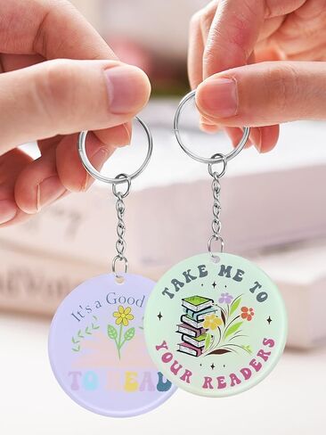 36 Pcs Book Lover Gifts Bookish Keychains Book Club Gifts Acrylic Book Lovers Keychains Bookish Gift for Readers Book Club Party Favors Accessories Birthday Gifts for Women in Kuwait