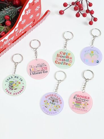 36 Pcs Book Lover Gifts Bookish Keychains Book Club Gifts Acrylic Book Lovers Keychains Bookish Gift for Readers Book Club Party Favors Accessories Birthday Gifts for Women in Kuwait