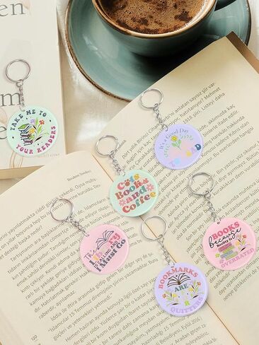 36 Pcs Book Lover Gifts Bookish Keychains Book Club Gifts Acrylic Book Lovers Keychains Bookish Gift for Readers Book Club Party Favors Accessories Birthday Gifts for Women in Kuwait