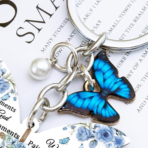 Butterfly Keychain, Christian Gift for Women, Bible Verse Keychain Blue Butterfly Purse Charm, Inspirational Religious Gifts for Female Teen Girls Spiritual Faith God Ideas Gifts in Kuwait