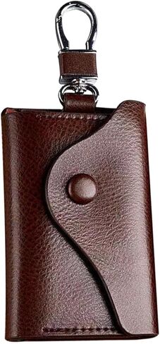 1PCS Key Holder Leather Men Wrap 8 Key Position Key Holder Genuine Leather Key Case Metal clasp key case for cards in Kuwait