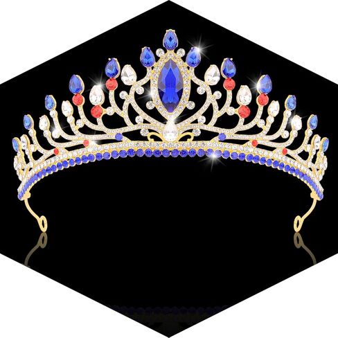 CUBACO Blue Tiaras and Crowns for Women Royal Princess Crowns for Women Crystal Tiaras for Wedding Birthday Party Halloween Rhinestone Hair Accessories in Kuwait