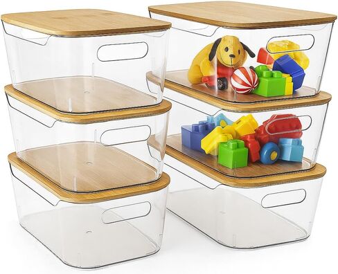 Clear Plastic Storage Bins, Set of 12, Multi-Use Organization and Storage Containers for Pantry, Cabinet, Refrigerator, Freezer, Bathroom, Organizer Bins for Home & Kitchen in Saudi Arabia