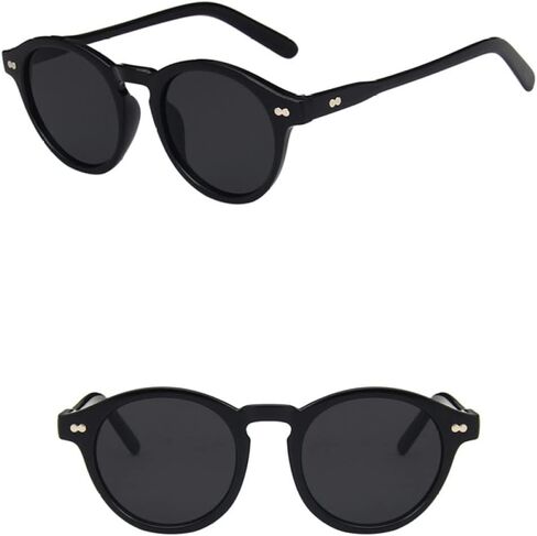 Retro Sunglasses for Men Women Vintage Small Round Frame Sun Glasses Yellow Lens UV400 Goggles Shades Eyewear in Saudi Arabia