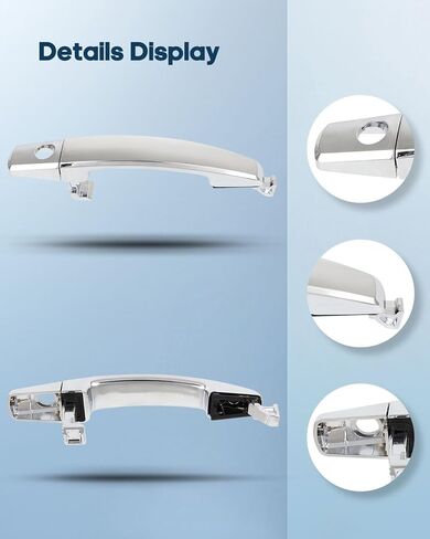 ECCPP مقابض الأبواب الخارجية 2007-2011 لـ Chevy for Aveo، 2012-2015 لـ Chevy for Captiva Sport استبدال خارجي للسائق الخلفي الأيسر للراكب الأيمن مقابض الأبواب 4 قطع كروم 96468266، FDH010141 in Saudi Arabia