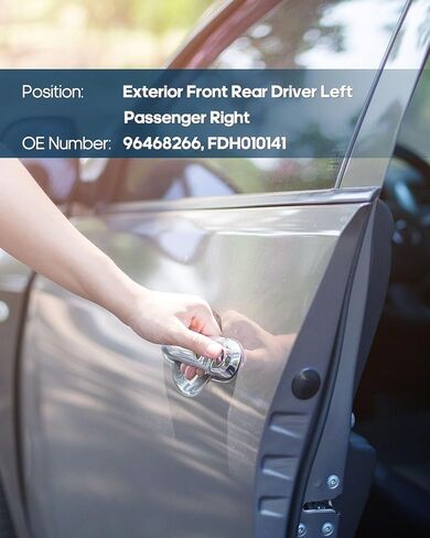 ECCPP مقابض الأبواب الخارجية 2007-2011 لـ Chevy for Aveo، 2012-2015 لـ Chevy for Captiva Sport استبدال خارجي للسائق الخلفي الأيسر للراكب الأيمن مقابض الأبواب 4 قطع كروم 96468266، FDH010141 in Saudi Arabia