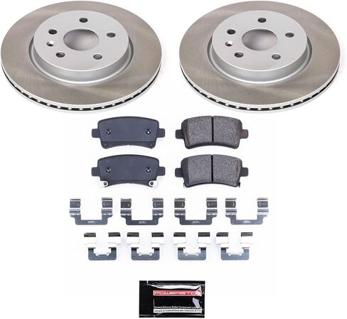 PowerStop Rear Brake Kit For Buick Allure 2010 |LaCrosse 2010-16 |Regal 2011-17 |Cadillac XTS 2013-19 |Chevrolet Impala 2014-20 - Ceramic Brake Pads + Semi Coated Rotors Replacement, SC5547 in Saudi Arabia