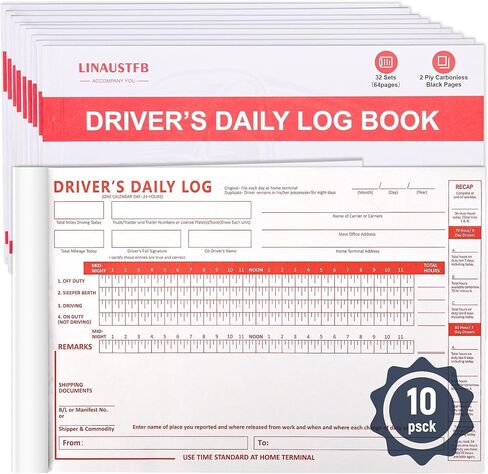 1 Pack Drivers Daily Log Book, 8.5" x 5.5", Detailed Vehicle Inspection Report, Easy Tear-Out Pages in Saudi Arabia