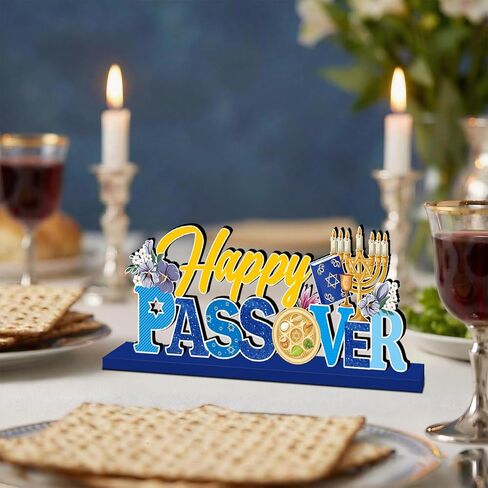 زينة عيد الفصح، 3 قطع ديكورات طاولة خشبية لعيد الفصح السعيد، ديكور طاولة عيد الفصح، وجبة سيدر، علامات صينية خشبية لمهرجان عيد الفصح اليهودي، ديكور طاولة العطلة in Kuwait