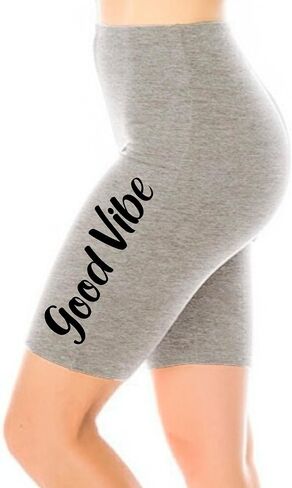 Custom Biker Shorts for Women – 7" Inseam, Personalized Side Text – Soft Stretch Fit Yoga Shorts, Workout Gift Idea in Saudi Arabia