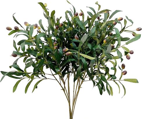 أوراق زيتون صناعية مقاس 35.43 بوصة مع سيقان طويلة، 8 قطع من فروع نبات الأوكالبتوس المزيفة لمصنوعات الزهور التي تصنعها بنفسك، والترتيب، وباقات المزهرية، وديكور خضرة الزفاف in Kuwait