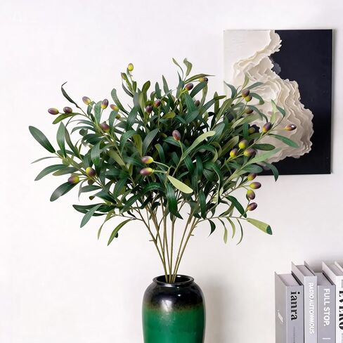 أوراق زيتون صناعية مقاس 35.43 بوصة مع سيقان طويلة، 8 قطع من فروع نبات الأوكالبتوس المزيفة لمصنوعات الزهور التي تصنعها بنفسك، والترتيب، وباقات المزهرية، وديكور خضرة الزفاف in Kuwait