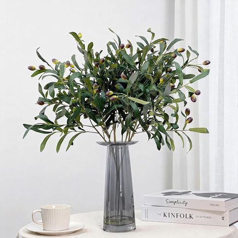 أوراق زيتون صناعية مقاس 35.43 بوصة مع سيقان طويلة، 8 قطع من فروع نبات الأوكالبتوس المزيفة لمصنوعات الزهور التي تصنعها بنفسك، والترتيب، وباقات المزهرية، وديكور خضرة الزفاف in Kuwait