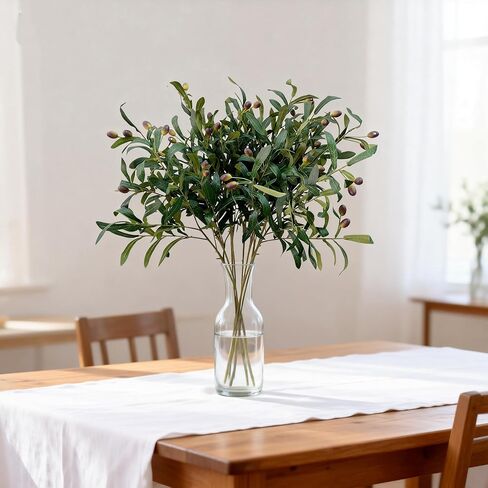 أوراق زيتون صناعية مقاس 35.43 بوصة مع سيقان طويلة، 8 قطع من فروع نبات الأوكالبتوس المزيفة لمصنوعات الزهور التي تصنعها بنفسك، والترتيب، وباقات المزهرية، وديكور خضرة الزفاف in Kuwait