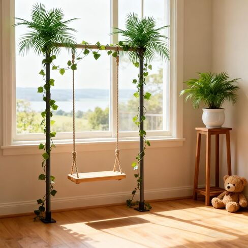 110 Pcs 25 Inch Artificial Palm Leaves Decor Fake Palm Branches Tree Leaves Large Tropical Faux Plants Plastic Fronds for Sunday Vase Tree Jungle Beach Wedding Party Decoration in Kuwait